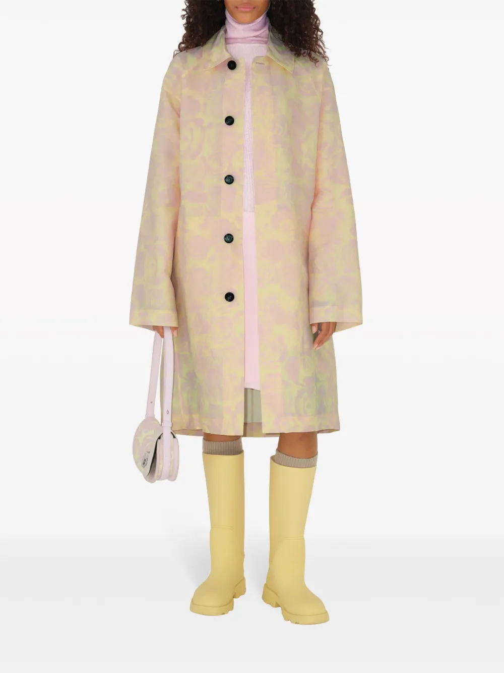 Burberry abrigo de tafetán con rosas estampadas | Abrigos con botones | Image 2