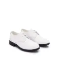 Moustache lace-up patent-finish loafers - White