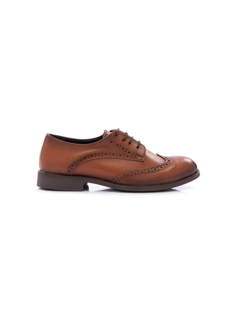 Shop Moustache Polished Round-toe Brogues In Brown