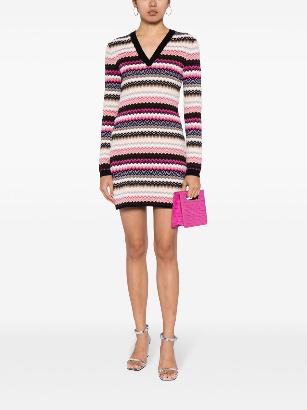 Missoni Mini-jurk met chevron streep - Veelkleurig