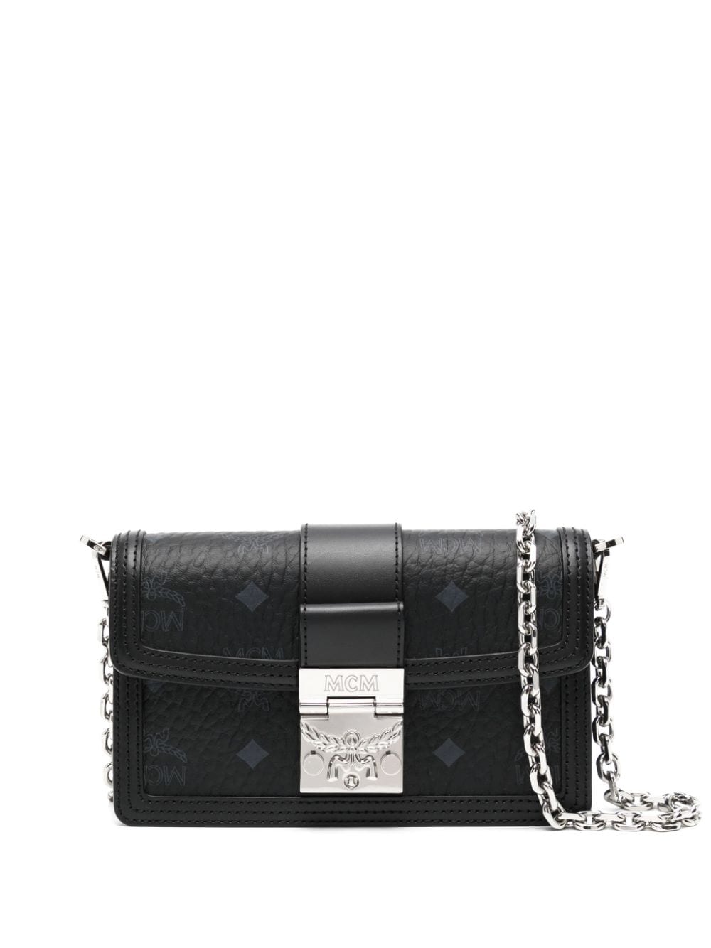 Shop Mcm Tracy Logo-plaque Crossbody Bag In Schwarz