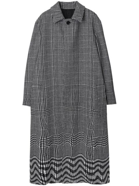 Cheap Burberry warped houndstooth-pattern coat Women