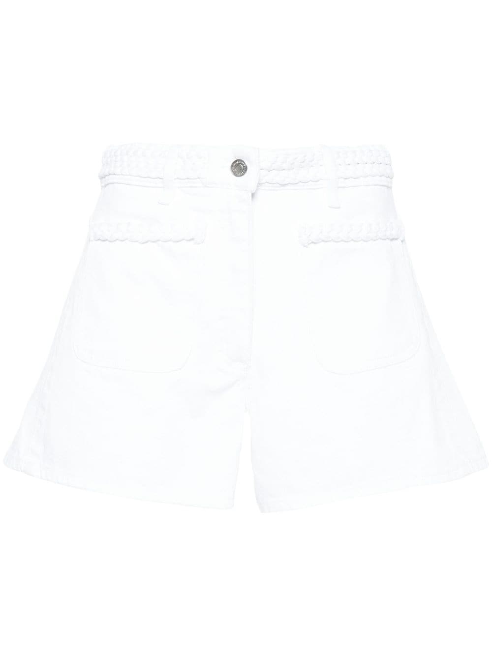 Maje Braided Twillk Shorts In White