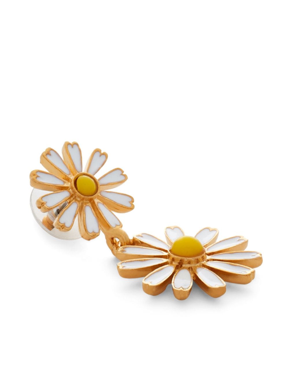 Shop Kenneth Jay Lane Floral-motif Drop Earrings In Yellow