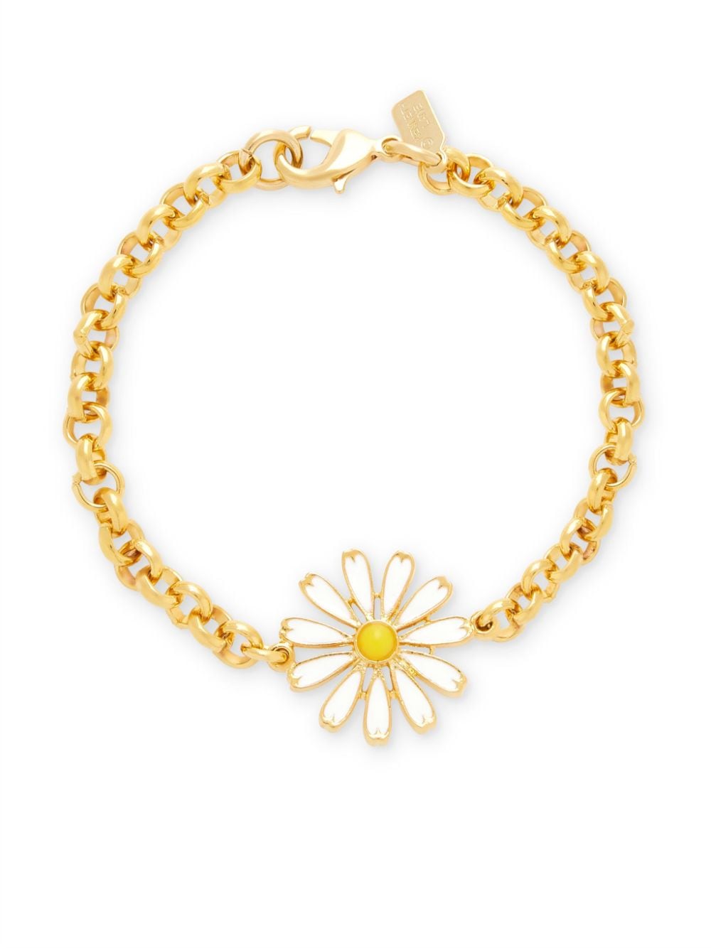 Kenneth Jay Lane Flower-charm Curb-chain Bracelet In 黄色