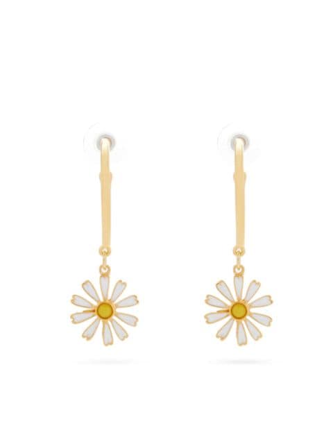 Kenneth Jay Lane flower-charm hoop earrings