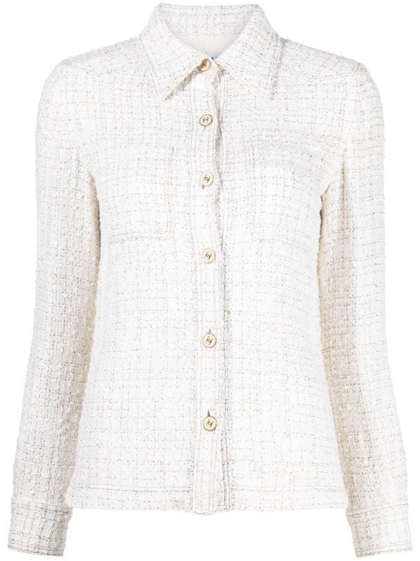 CHANEL Pre-Owned 2001 CC-buttons Tweed Shirt - Farfetch