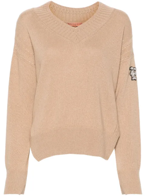 Ermanno Scervino stitch-embroidery V-neck jumper