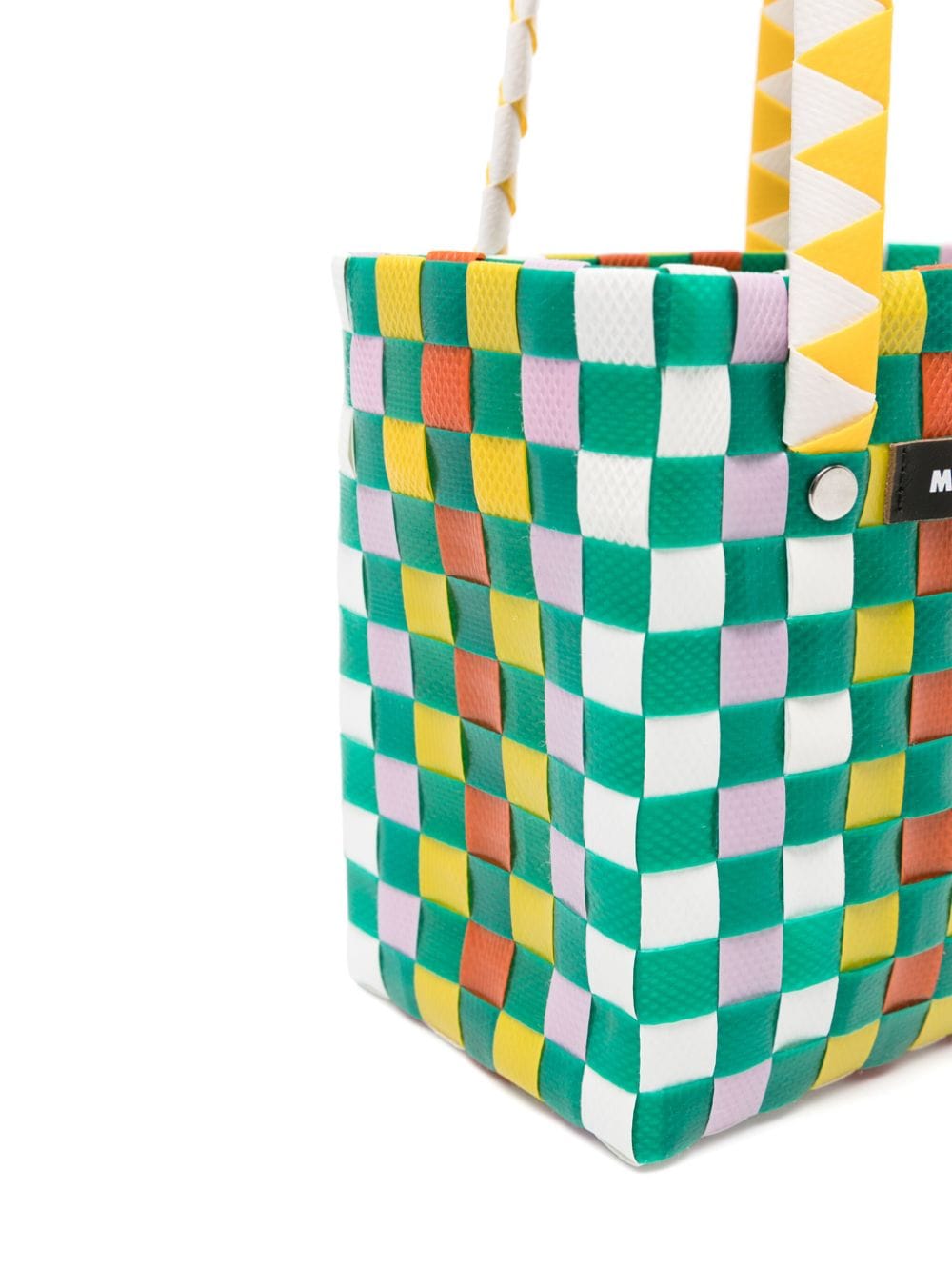 Marni Kids mini Market Criss-Cross woven basket bag - Groen