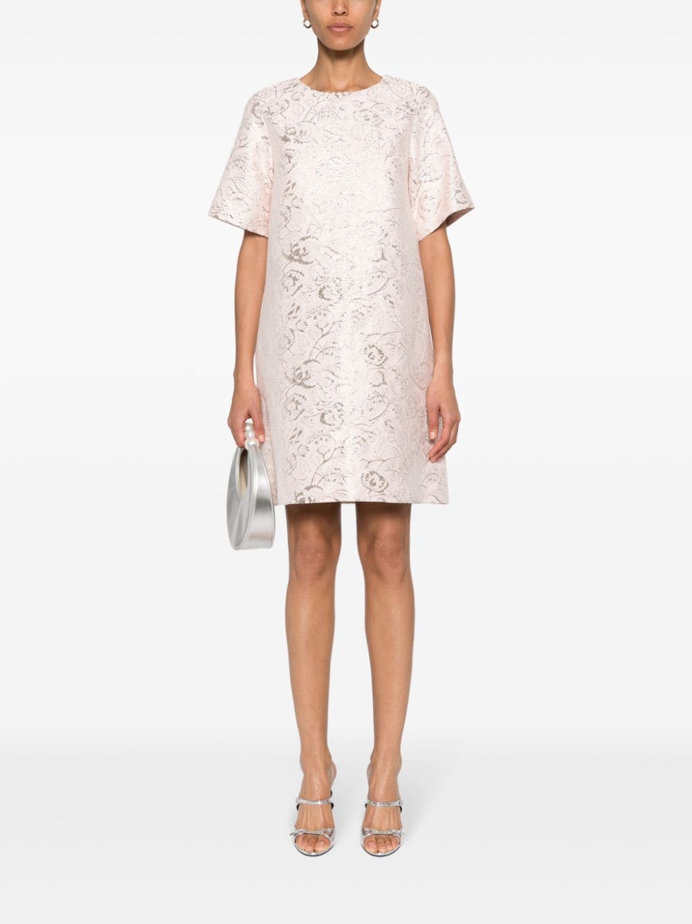 P.A.R.O.S.H. brocade-effect patterned-jacquard dress - Roze