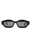 Kuboraum Q6 geometric-frame sunglasses - Black