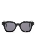 Kuboraum Q3 embossed square-frame sunglasses - Black