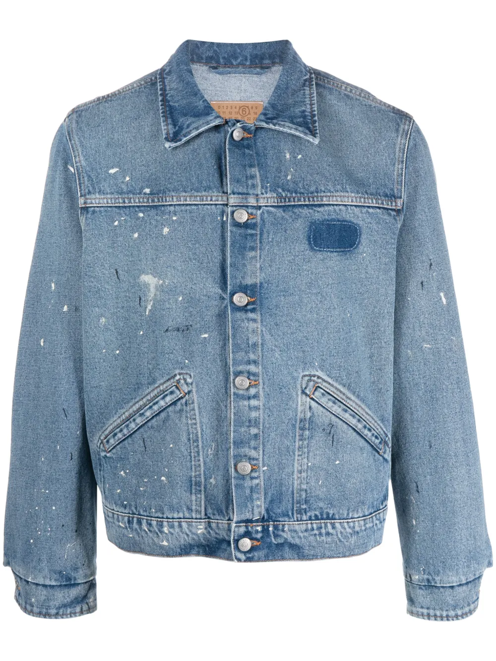 MM6 Maison Margiela paint-splatter Denim Jacket - Farfetch