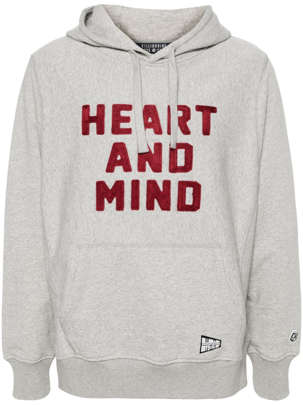 Billionaire Boys Club Slogan-embroidered Cotton Hoodie In Grey