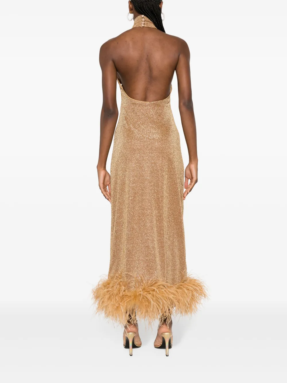 Osree Lumire Plumage feather-trim dress | Smart Closet