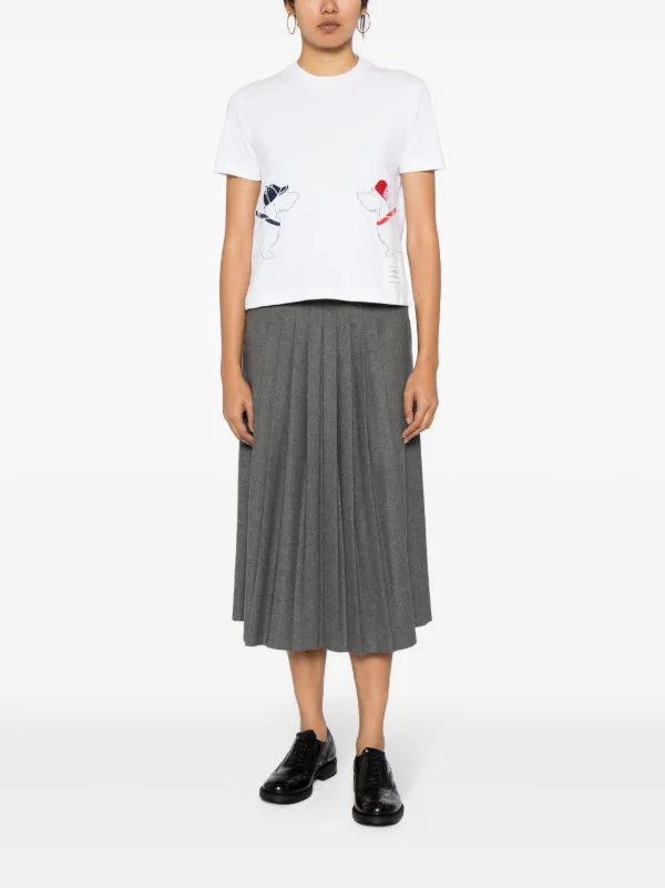 Tシャツ・カットソー THOM BROWNE TRICOLOR EMBROIDERED COTTON OVERSIZED T-SHIRT Tシャツ・カットソー Thom Browne Tricolor Embroidered Cotton