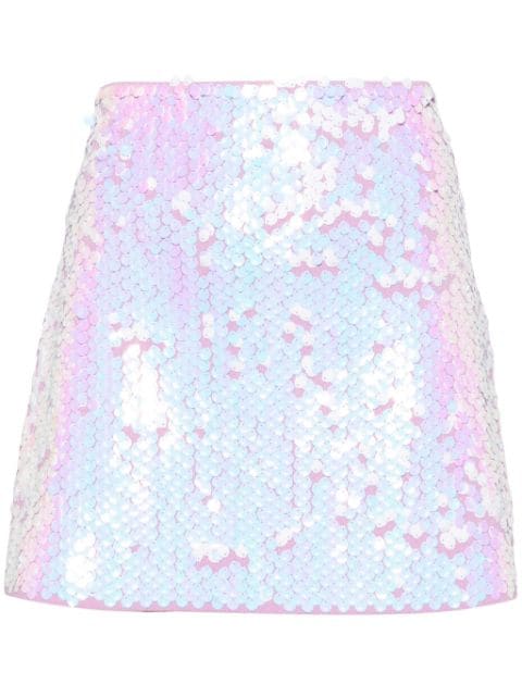 Maje sequin-embellished knitted skirt