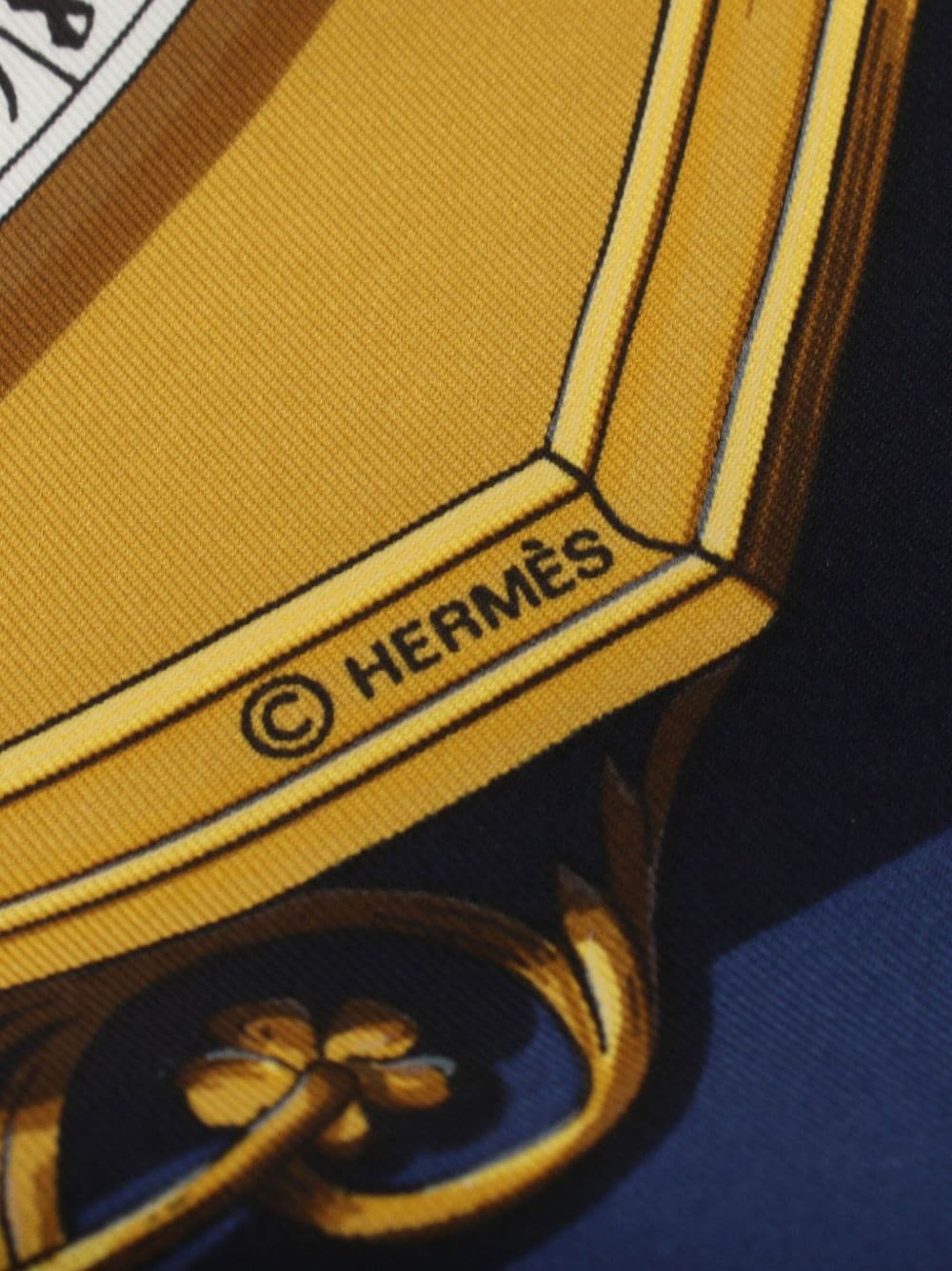 Pre-owned Hermes 1990s  Dies Et Hore Silk Scarf In Blue