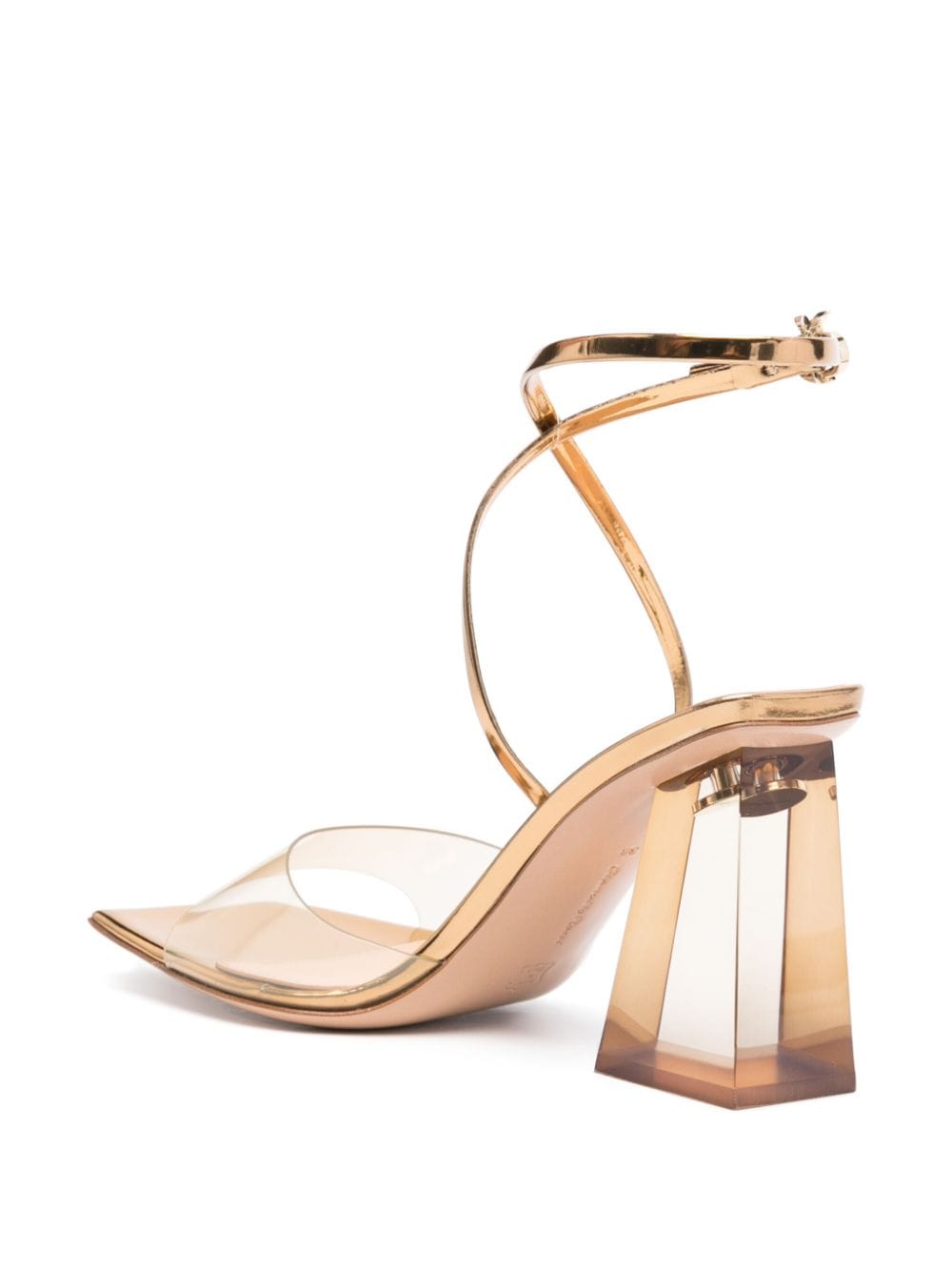Shop Gianvito Rossi Cosmic Sandal 90mm Leather Sandals In Gold