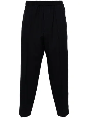 Cotton trousers with elasticated on sale waist