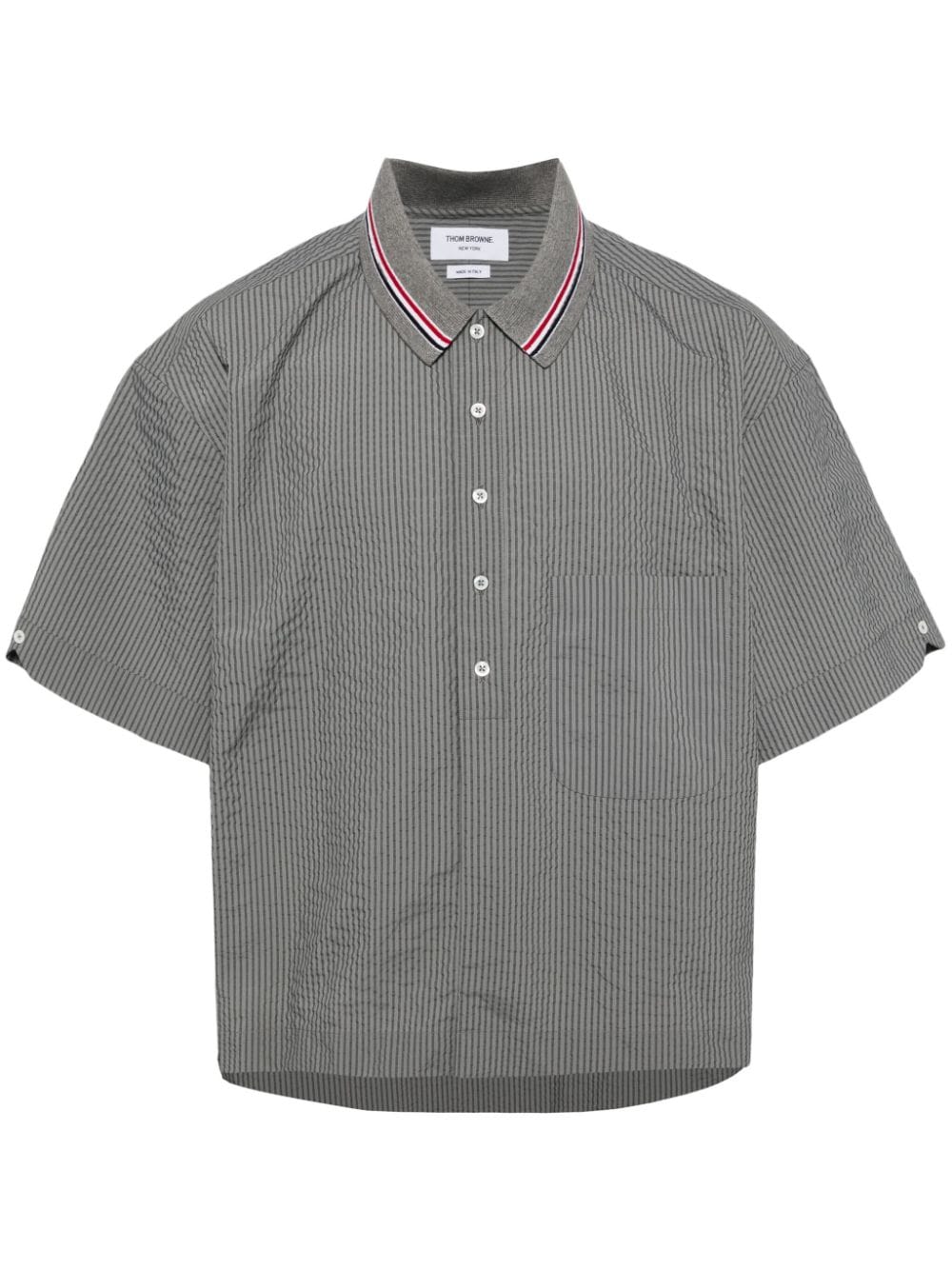 Thom Browne Rwb-stripe Striped Shirt In Gray