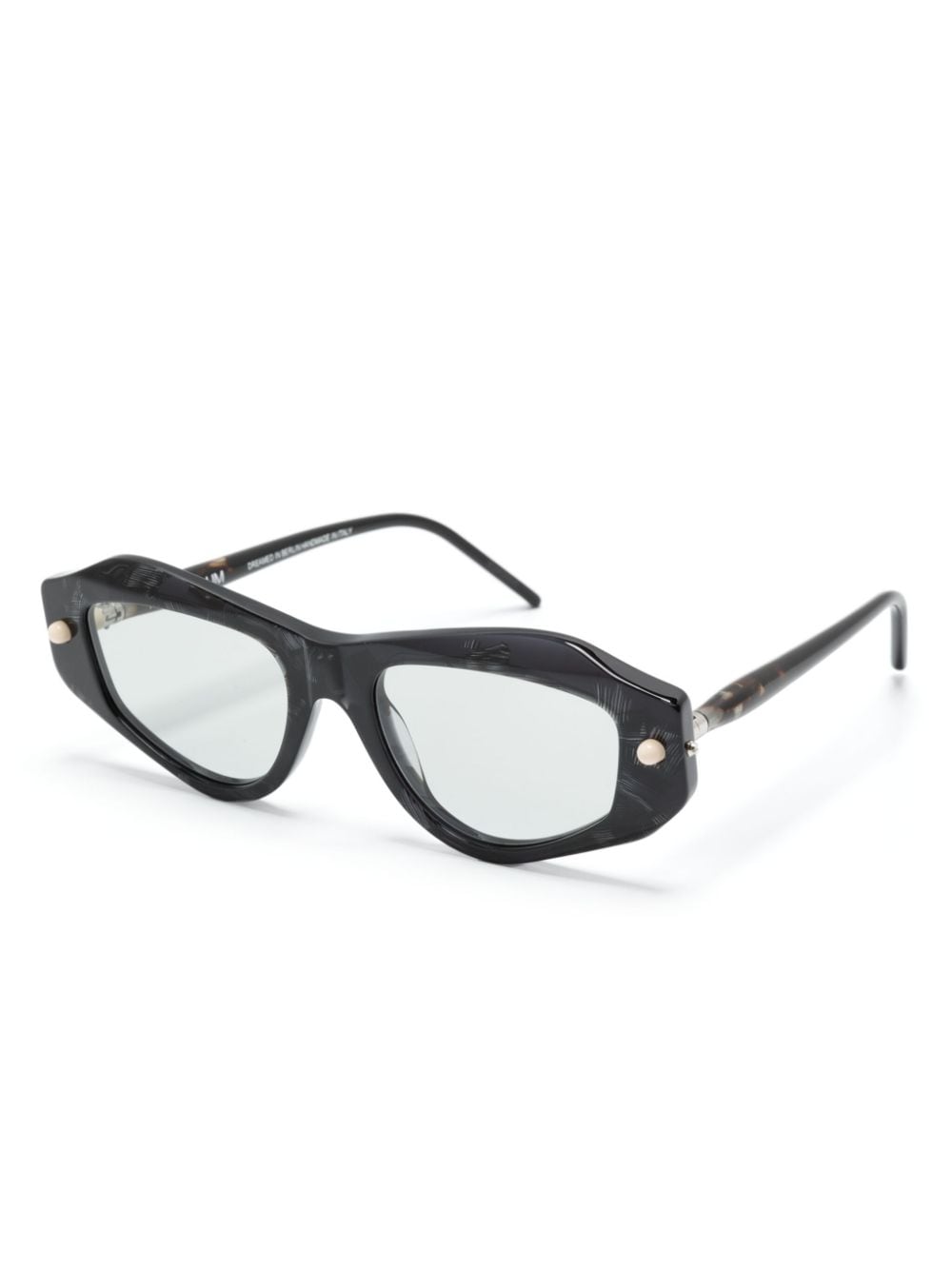 Kuboraum P15 rectangle-frame sunglasses - Zwart