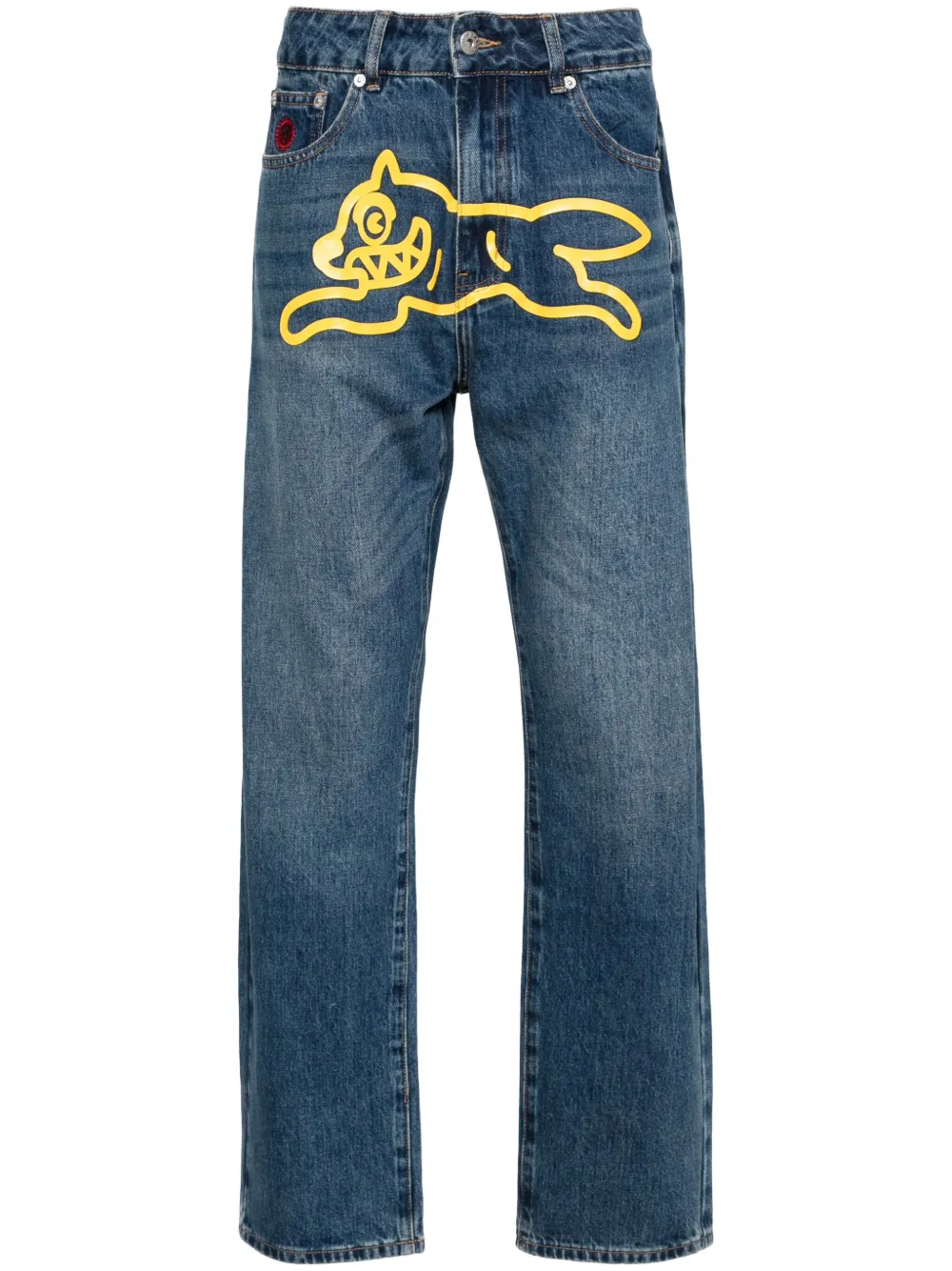 Icecream Running Dog Brand-print Straight-leg Jeans In Blue