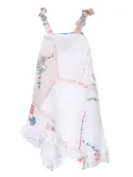 By Walid floral-print linen dress - White