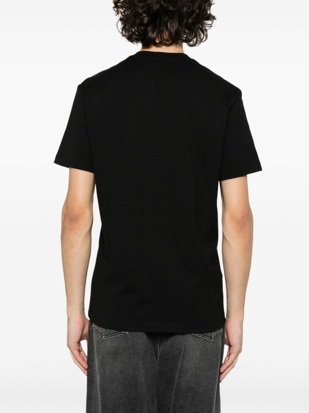 Shop Ferragamo Logo-patch Cotton T-shirt In Black