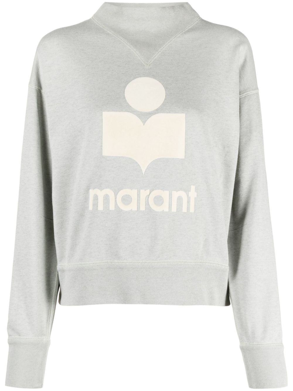 Marant Etoile Moby Flocked-logo Sweatshirt In Grey
