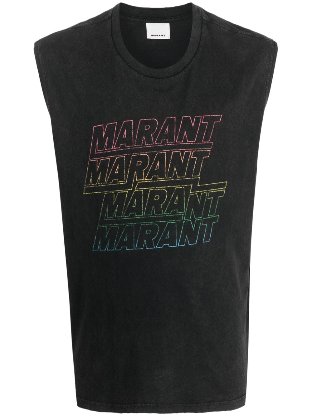 Marant Yvan Logo-print Cotton Tank Top In Black