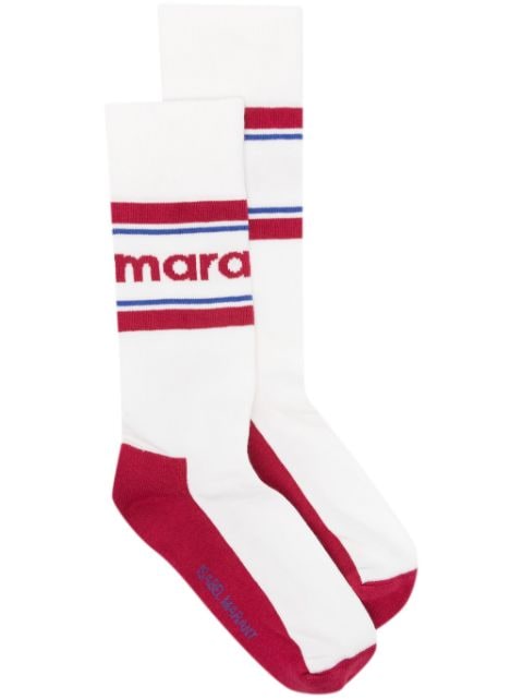 ISABEL MARANT Donel intarsia knit-logo socks