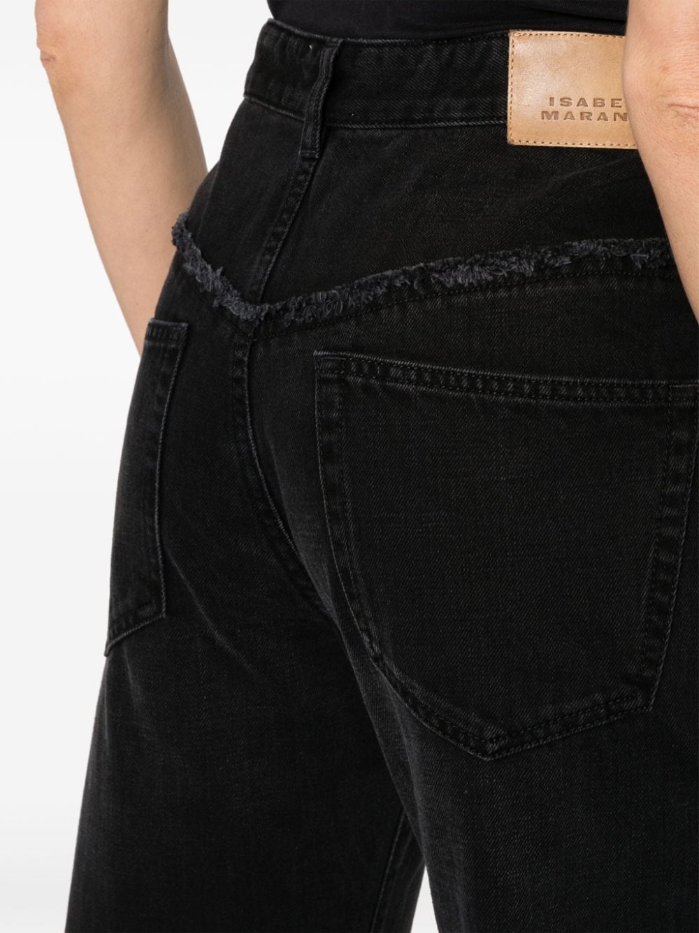 Shop Isabel Marant Noemie Mid-rise Straight-leg Jeans In Black