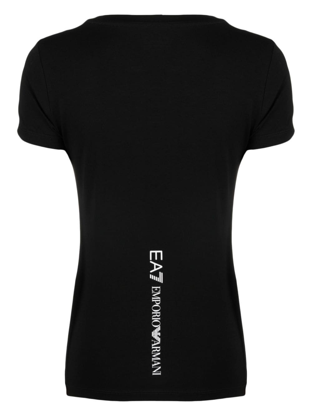 Shop Ea7 Logo-print Stretch-cotton T-shirt In Black