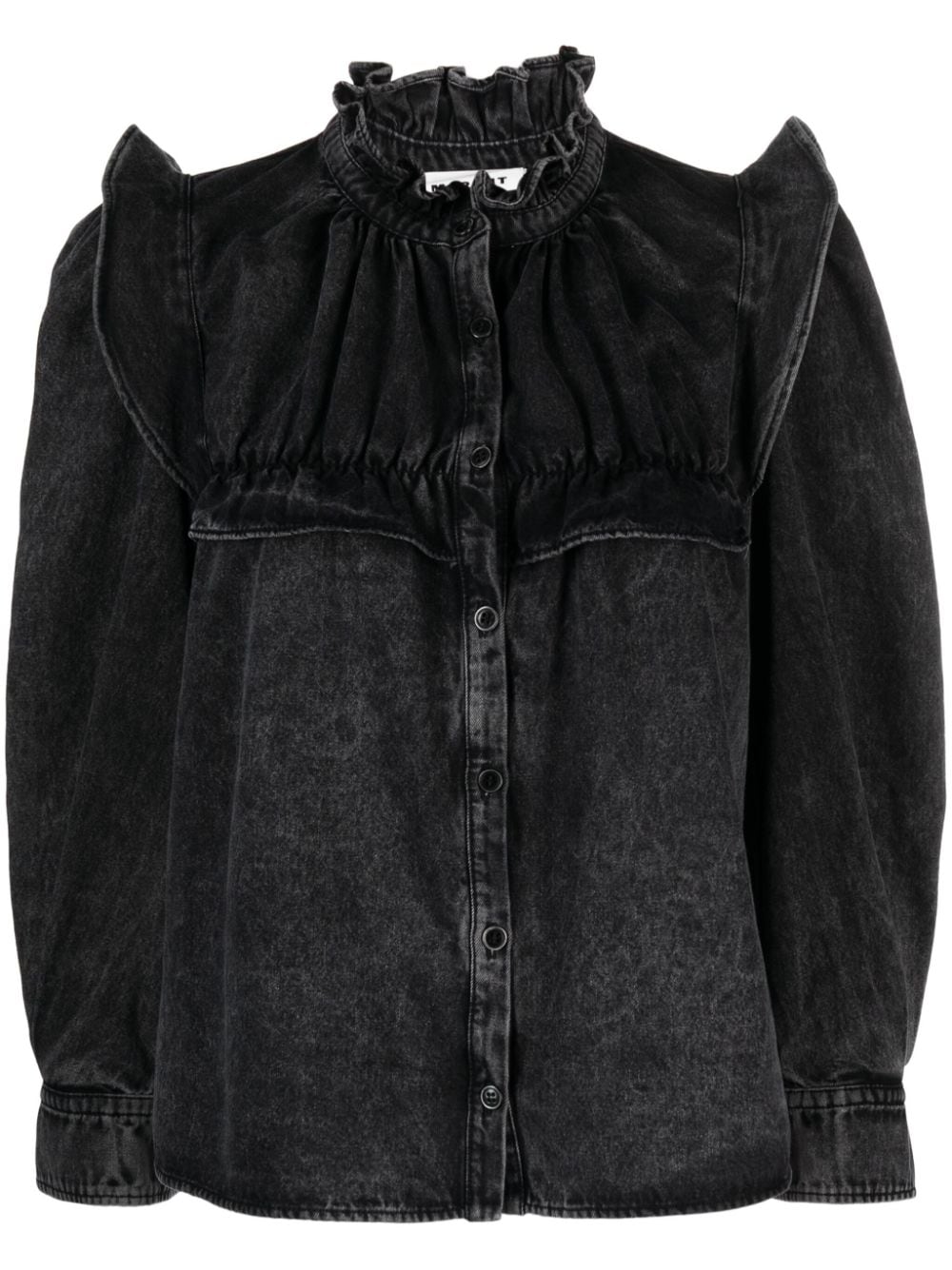 Shop Marant Etoile Idety Denim Shirt In Black