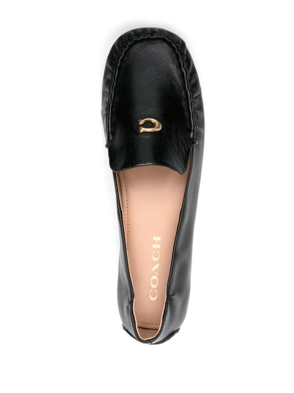 Shop Coach Ronnie Leather Loafers In Black