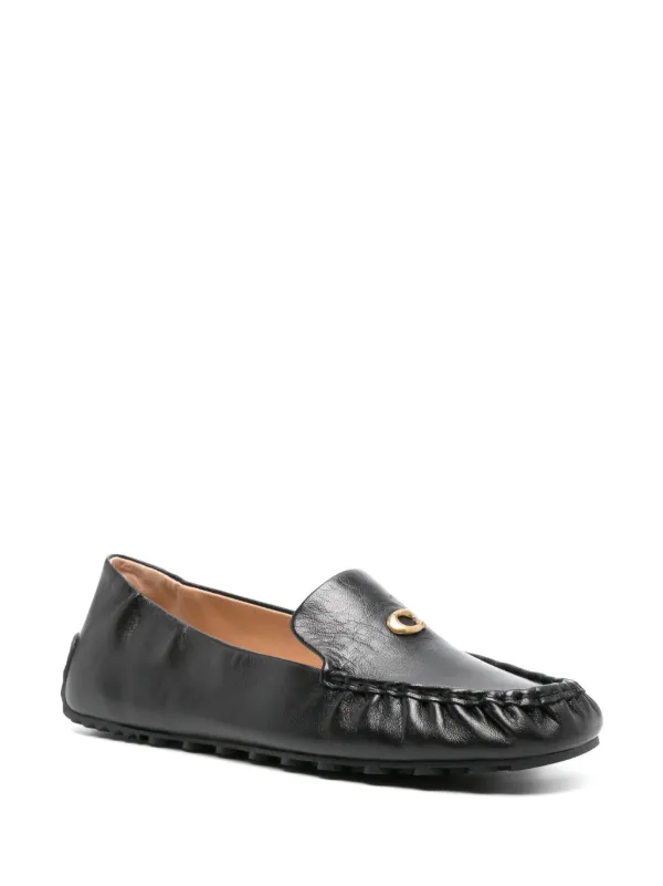 Flats Black Coach Loafers Womens COACH Leather Flats Loafers Black