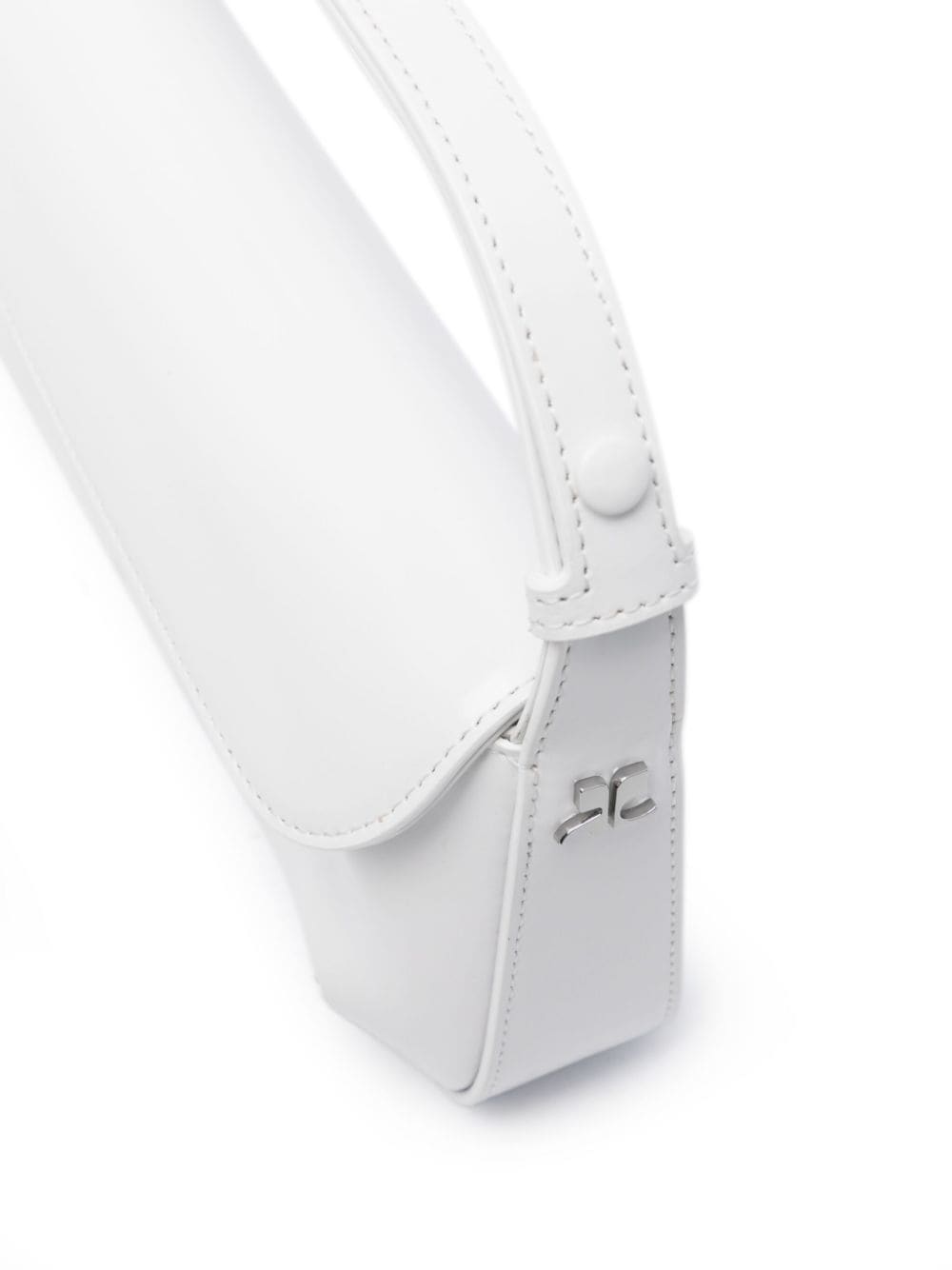 Shop Courrèges Sleek Leather Tote Bag In White