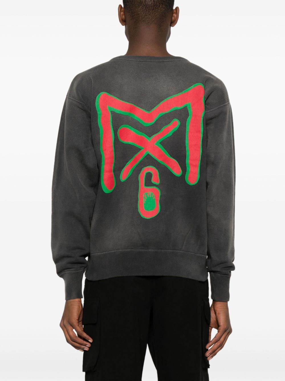 Shop Saint Mxxxxxx Logo-print Cotton Sweatshirt In Grau