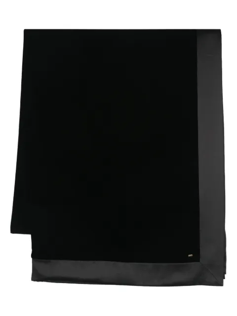 Saint Laurent logo-plaque silk scarf
