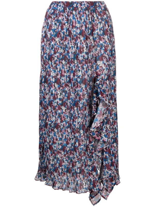 Ganni floral print maxi skirt best sale