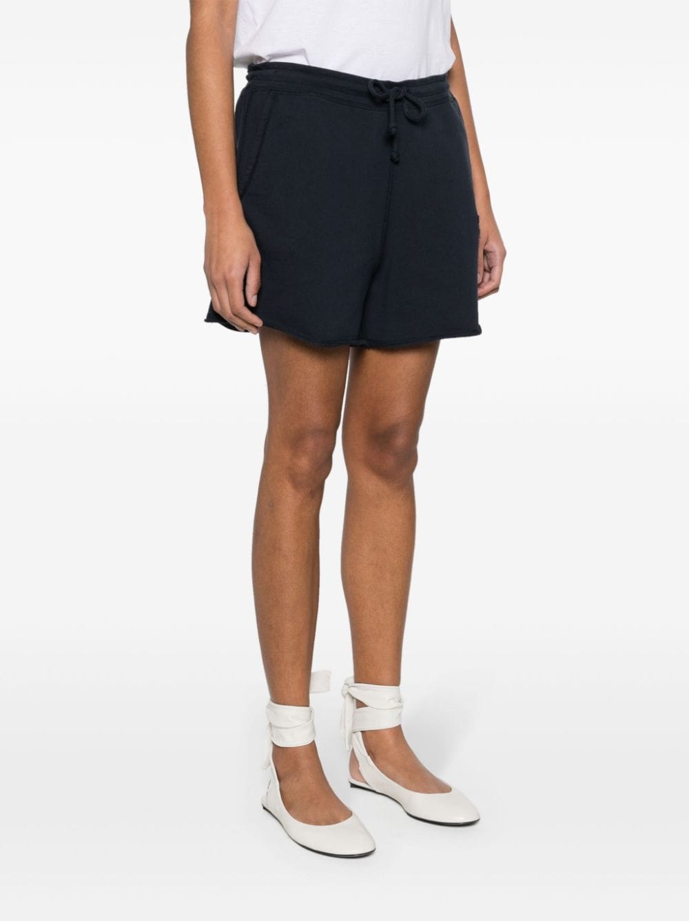 Shop Ganni Logo-embroidered Track Shorts In Blue