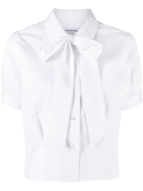 Thom Browne bow-embellished poplin shirt