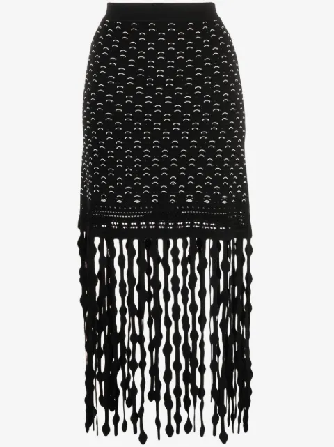 SIMKHAI  Filippa Lattice fringed skirt