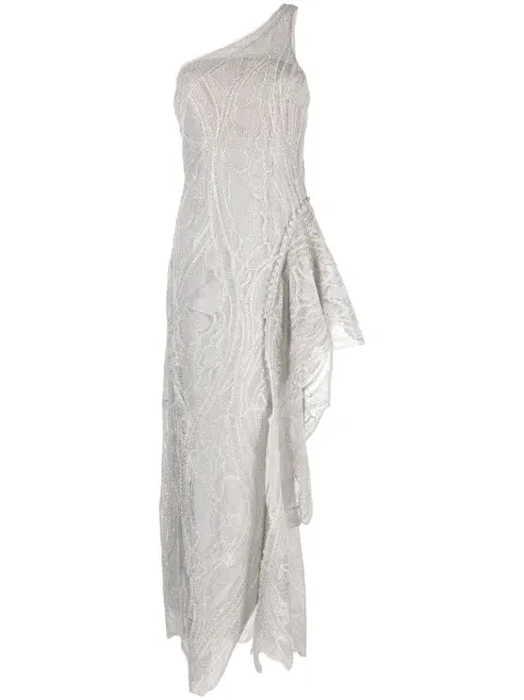 Simkhai embroidered one-shoulder gown