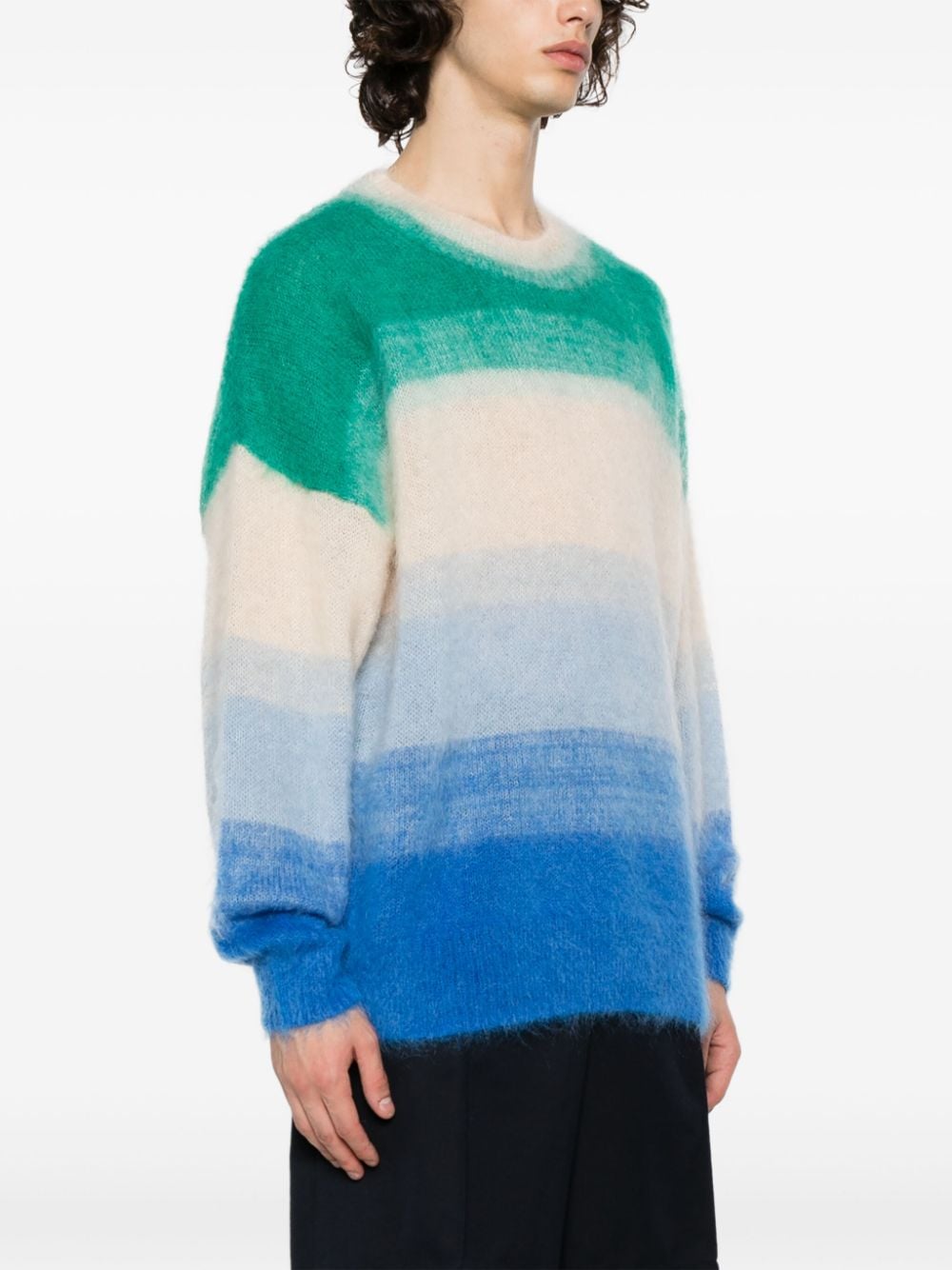 Shop Marant Colour-block Knitted Jumper In Green