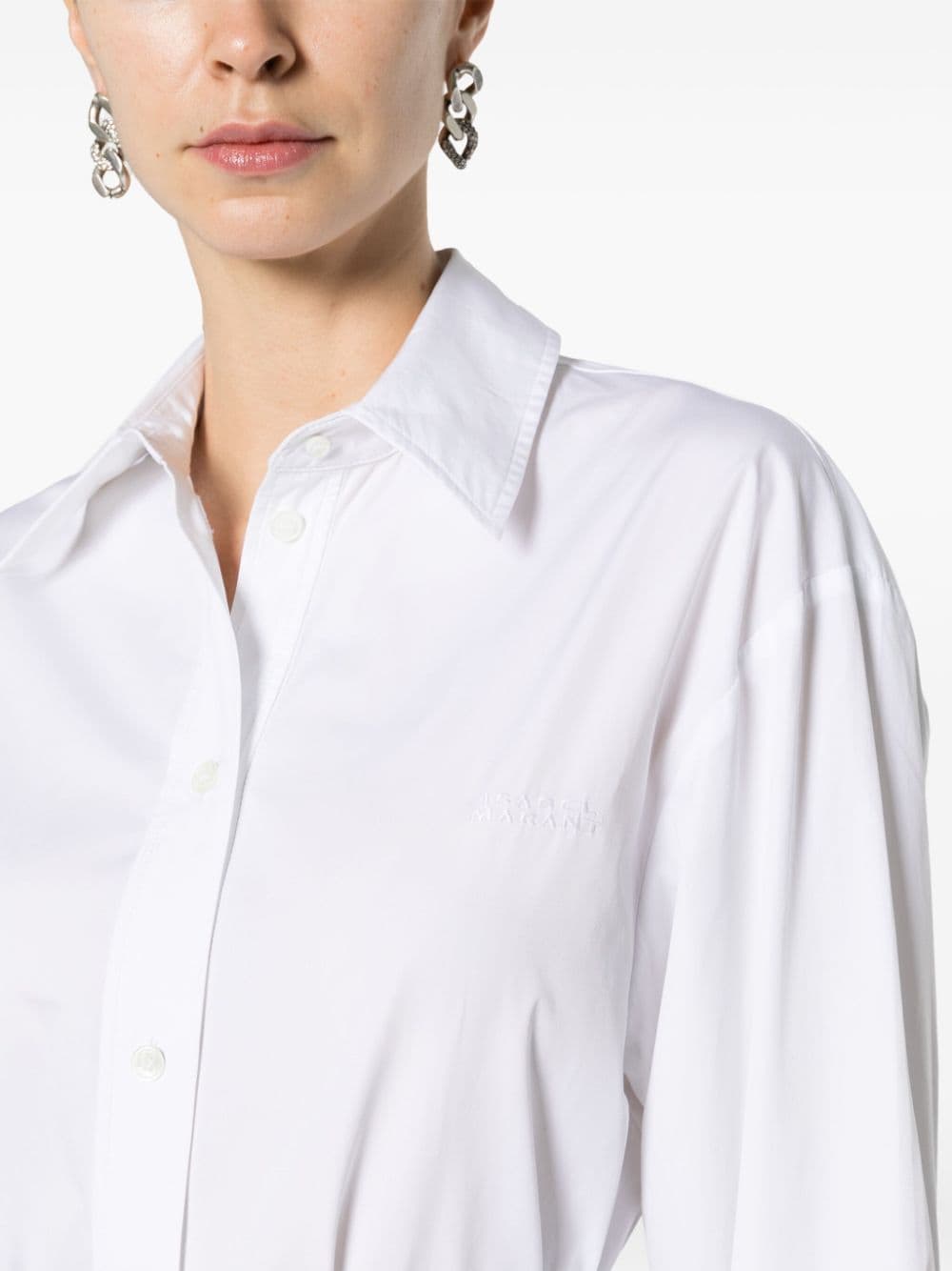 Shop Isabel Marant Cylvany Cotton Shirt In Weiss