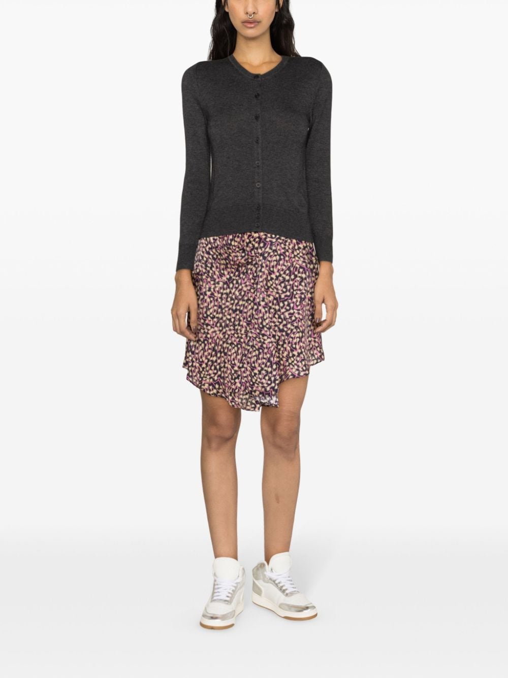 Shop Isabel Marant Selena Asymmetric Draped Skirt In Purple