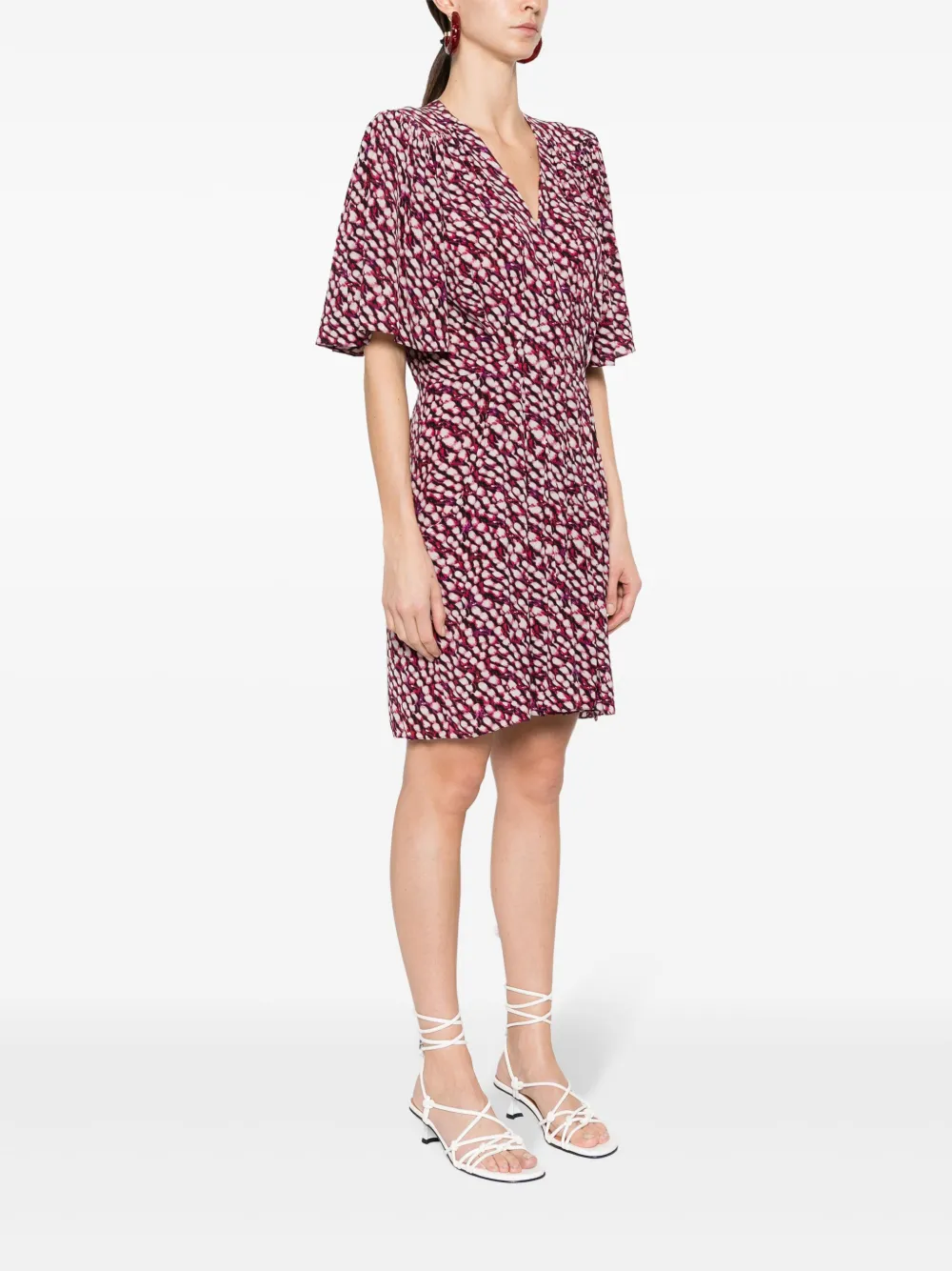 Isabel Marant Étoile Vedolia Abstract-print Minidress In Neutrals
