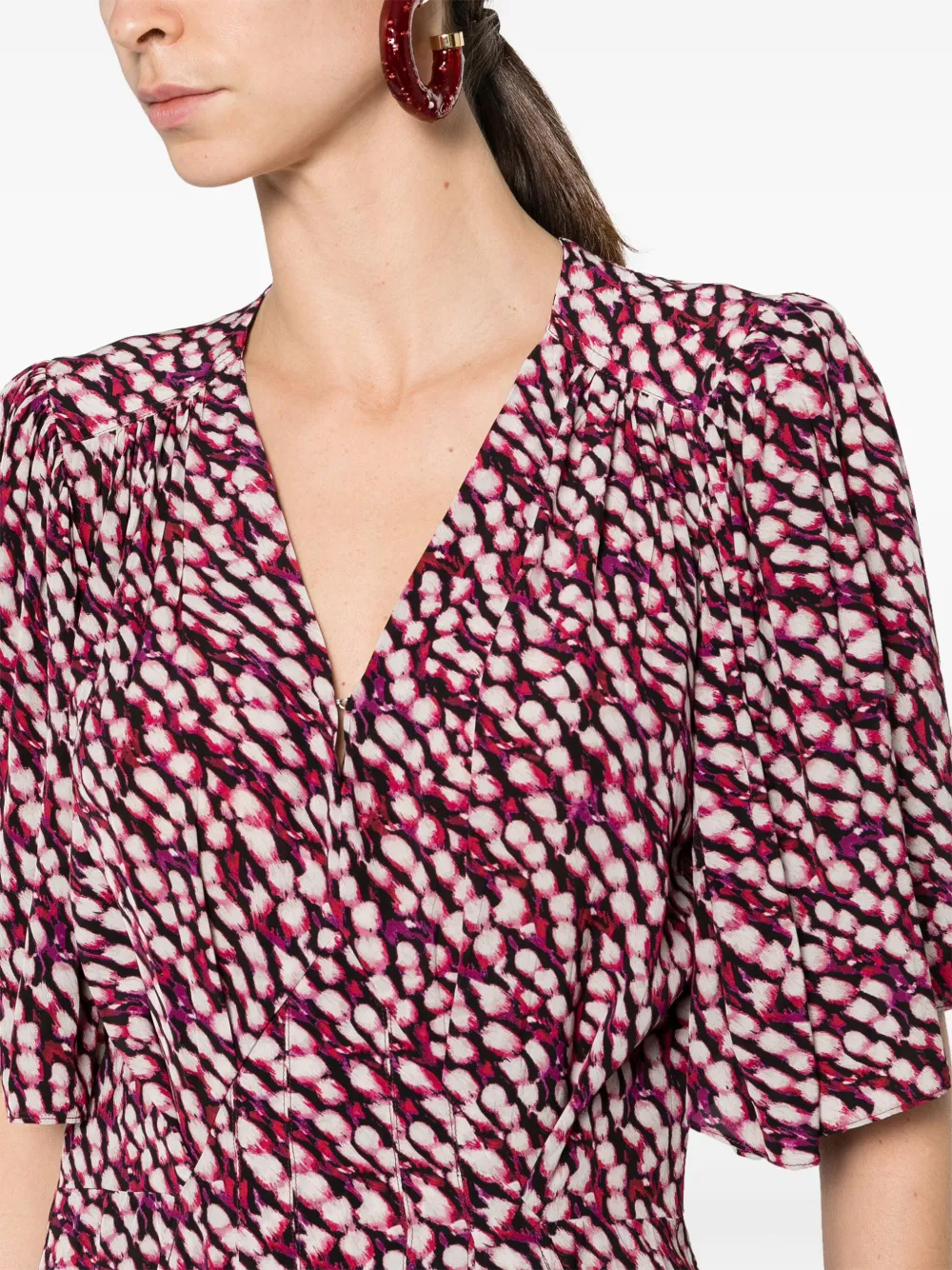 Isabel Marant Étoile Vedolia Abstract-print Minidress In Neutrals